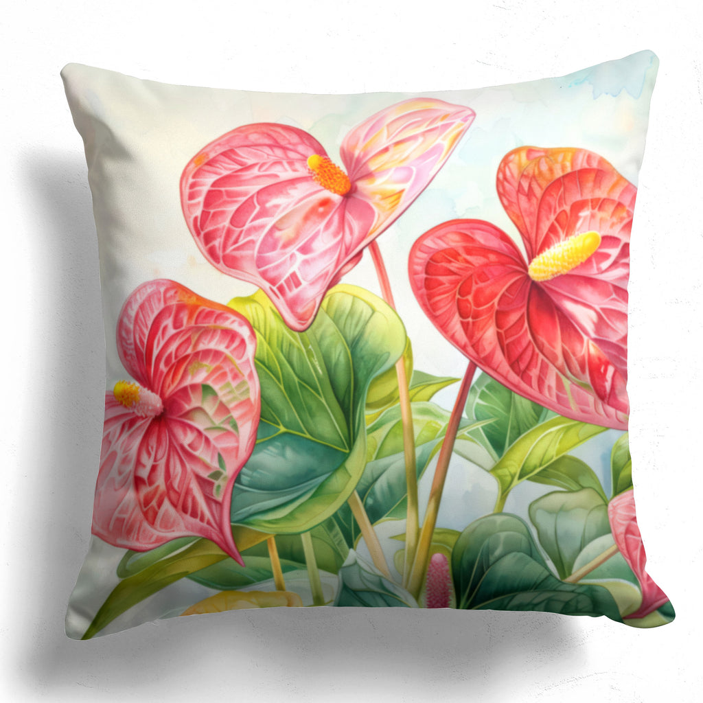 Floral Pillow Cover, Flamingo Flower