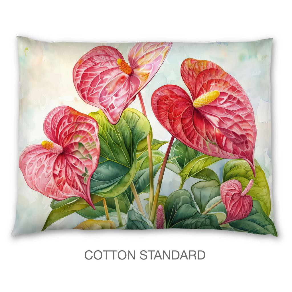 Floral Sham in Cotton or Polyester, Flamingo Flower
