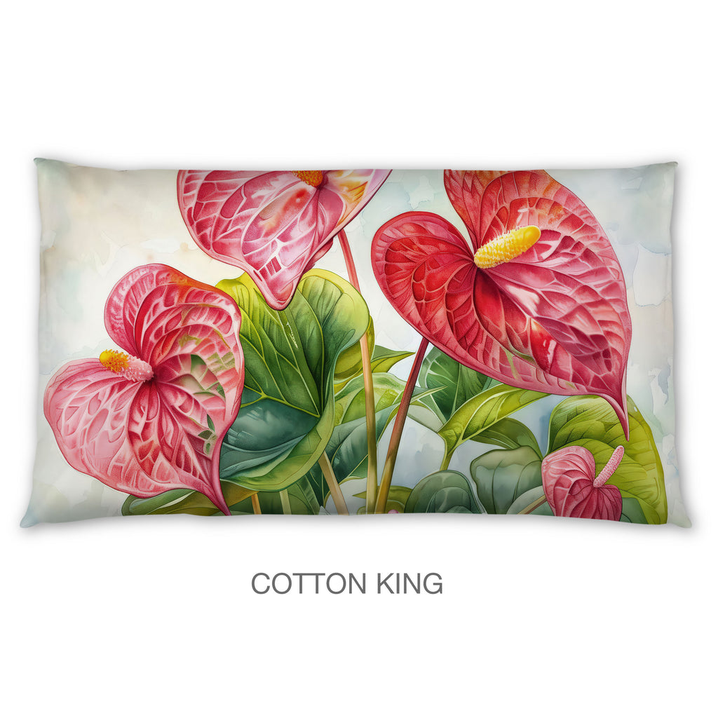 Floral Sham in Cotton or Polyester, Flamingo Flower