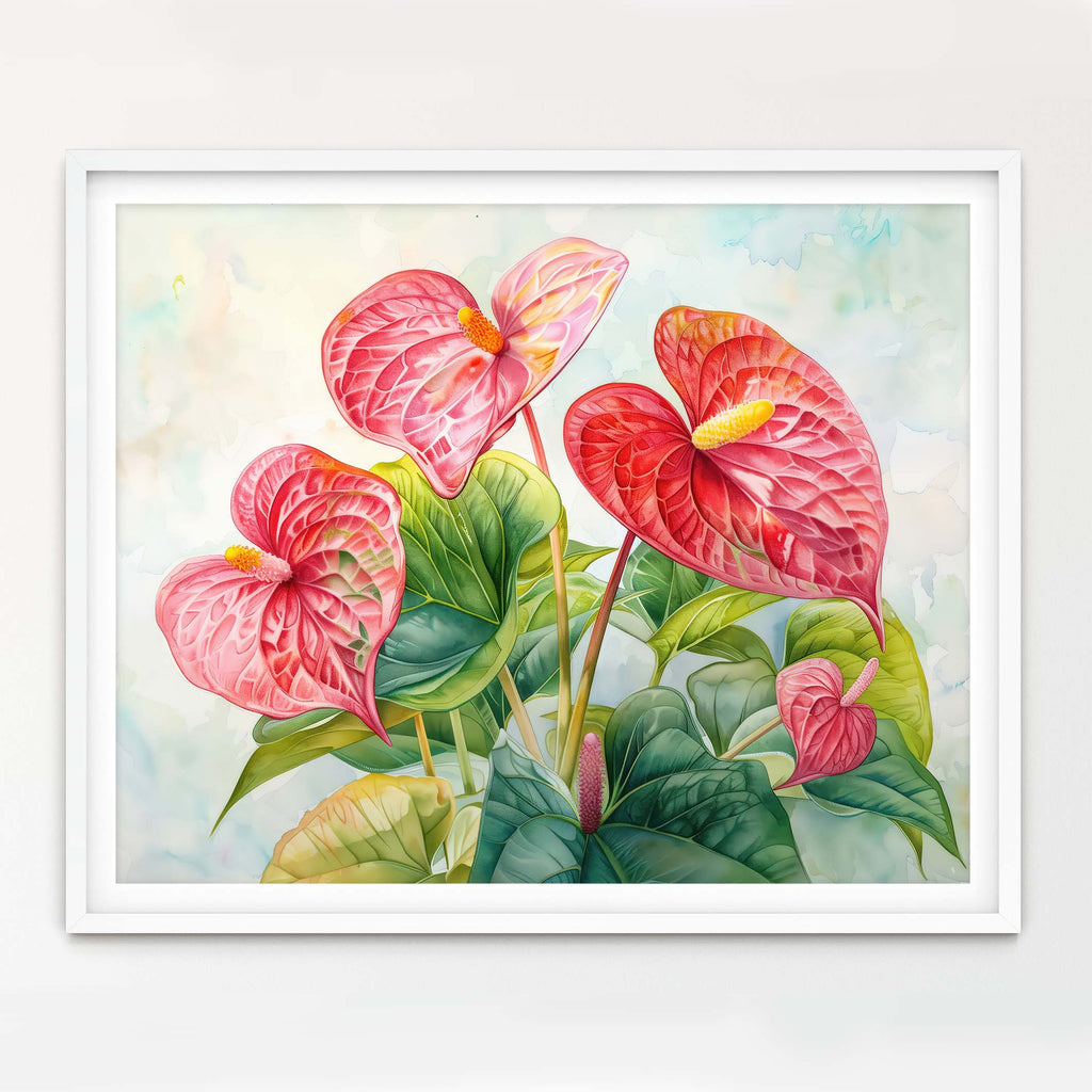 Floral Art Paper Print, Flamingo Flower