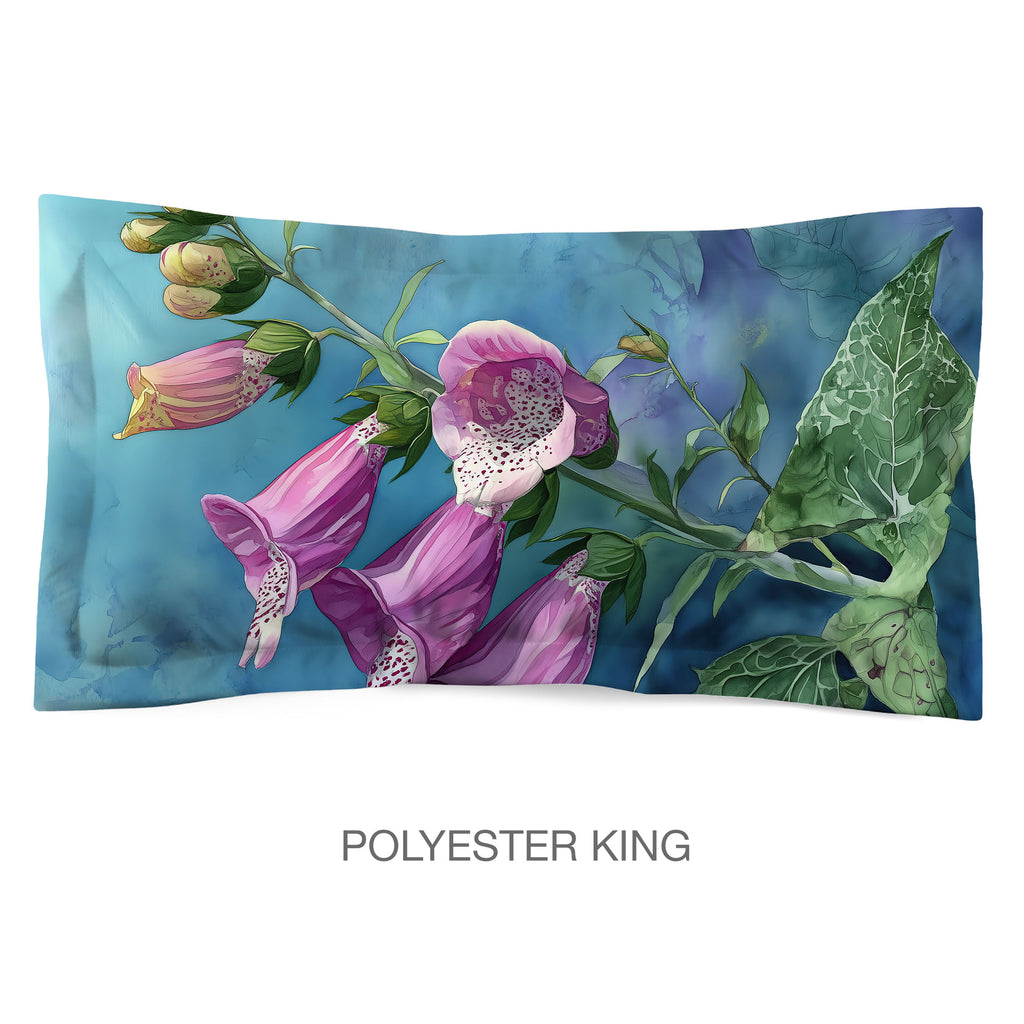 Floral Sham in Cotton or Polyester, Foxglove