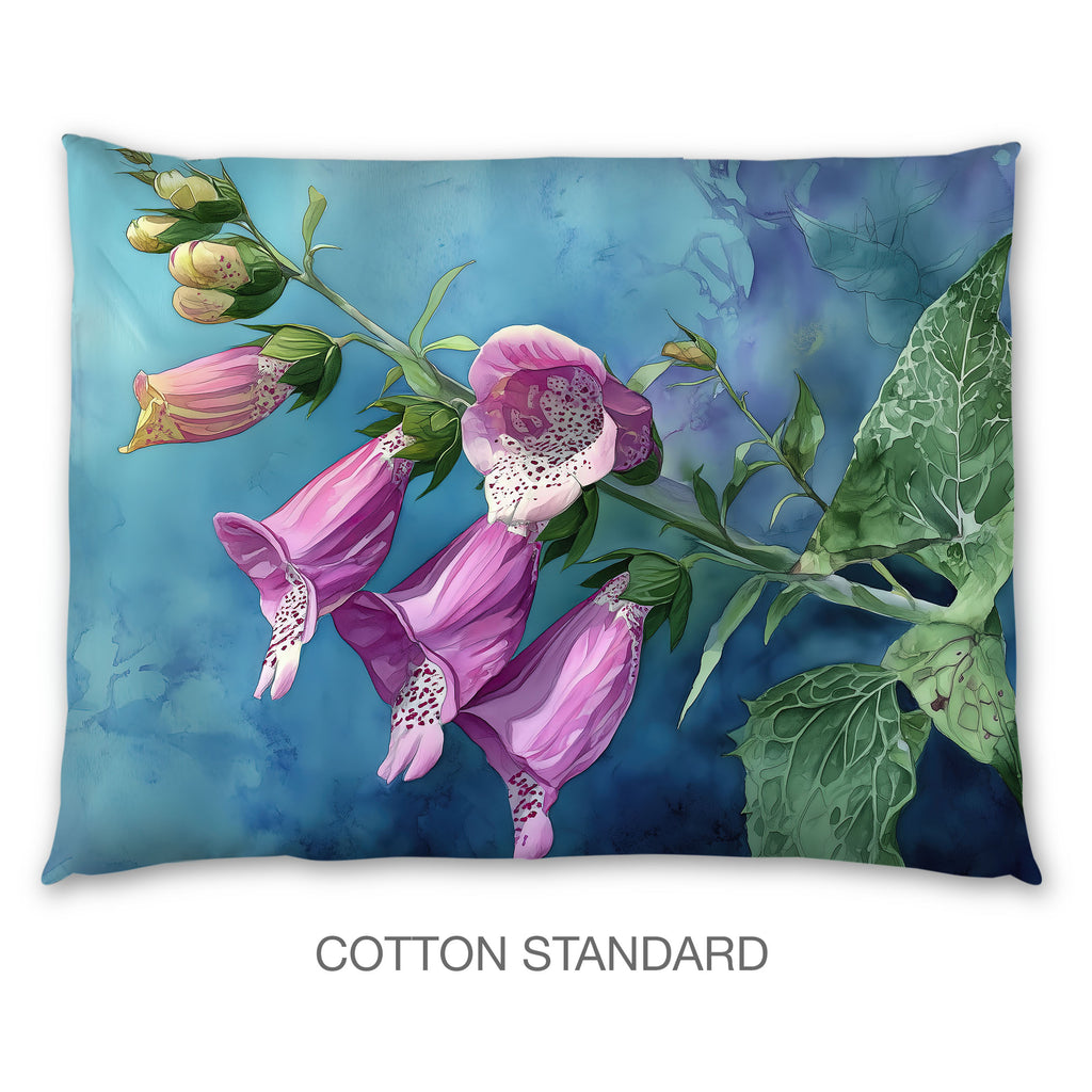 Floral Sham in Cotton or Polyester, Foxglove