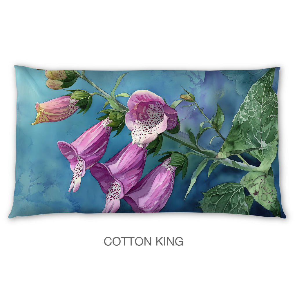Floral Sham in Cotton or Polyester, Foxglove