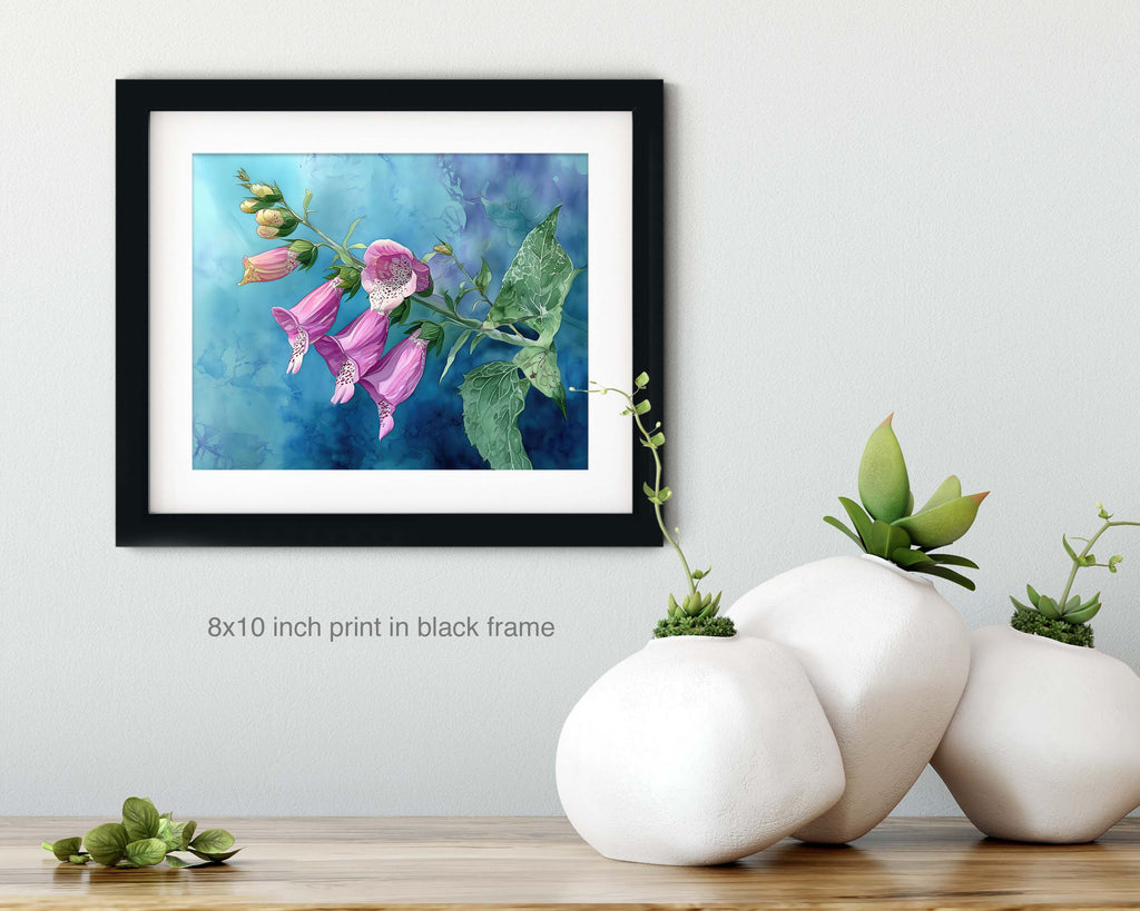 Floral Art Paper Print, Foxglove