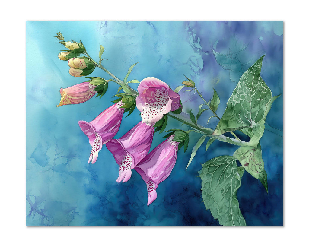 Floral Art Paper Print, Foxglove