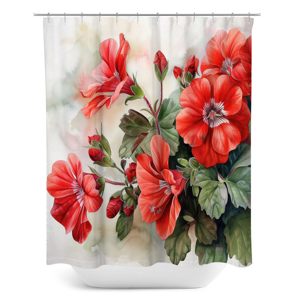Floral Shower Curtain, Geraniums