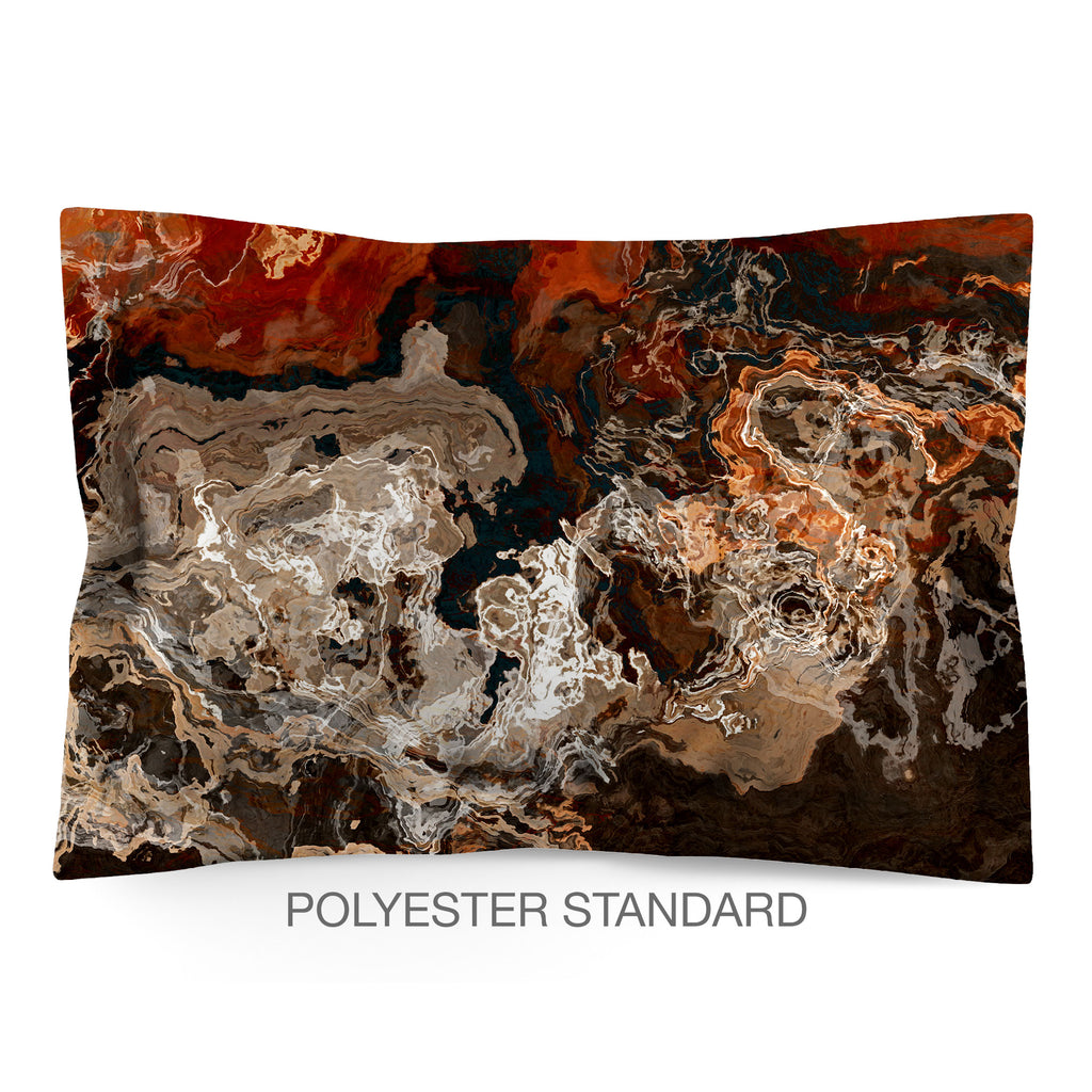 Abstract Shams in Cotton or Polyester, Hammered Copper