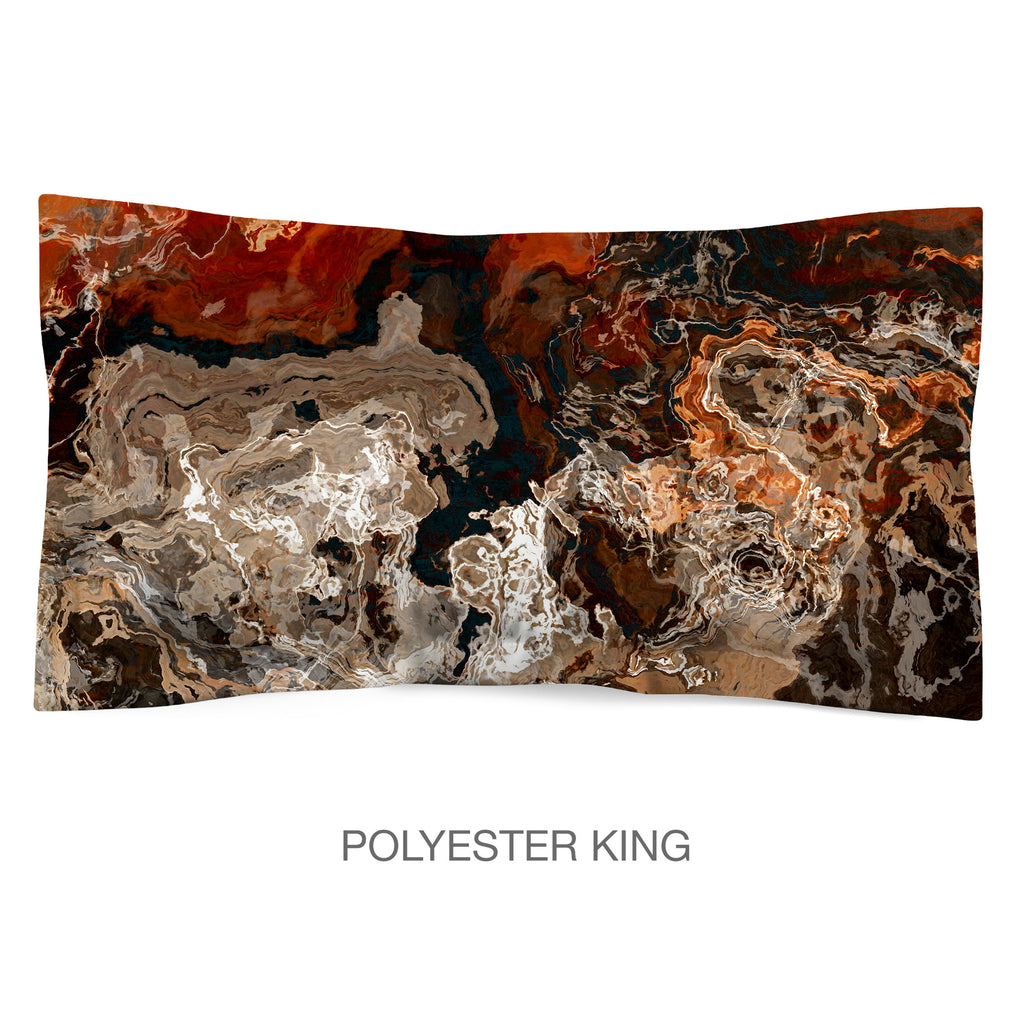 Abstract Shams in Cotton or Polyester, Hammered Copper