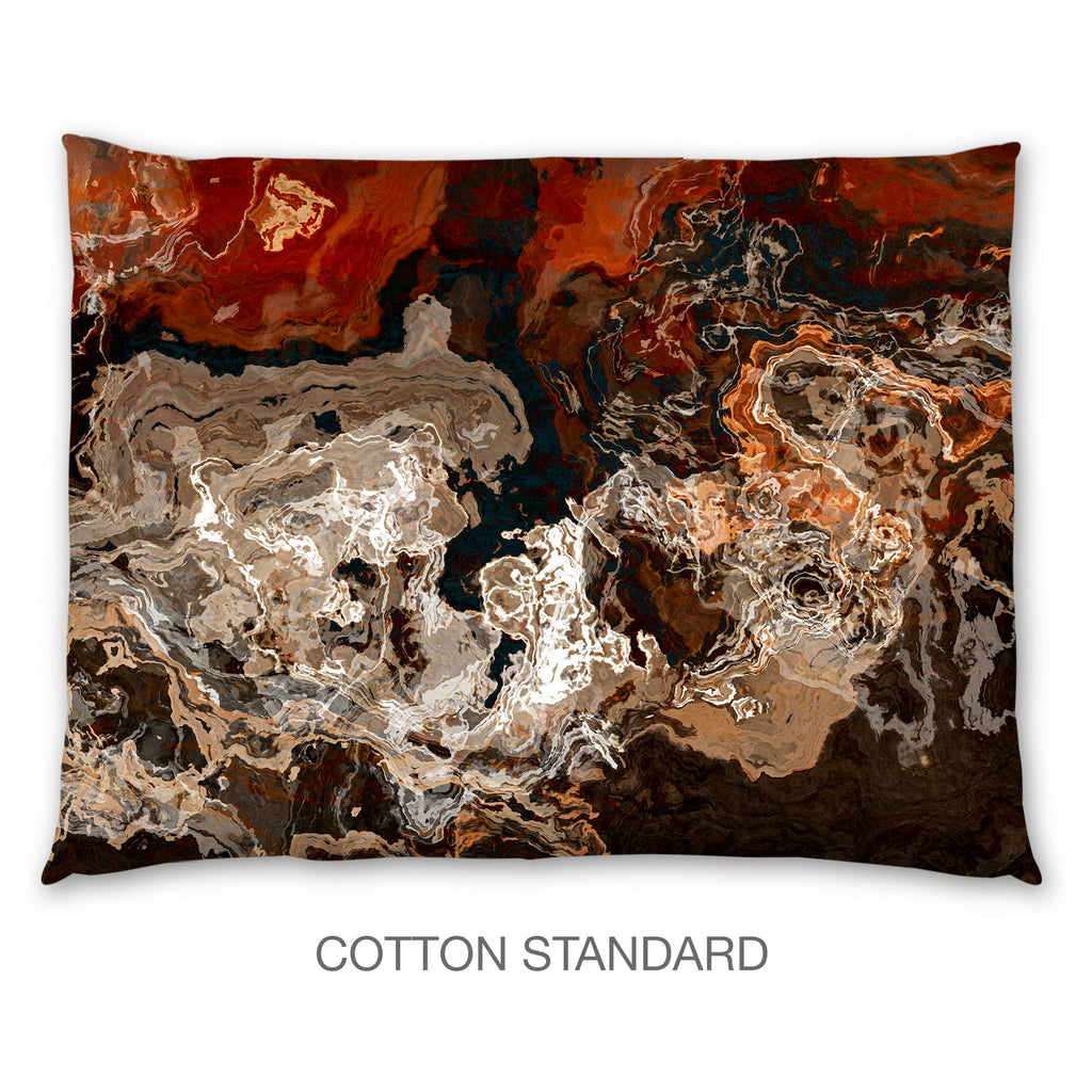 Abstract Shams in Cotton or Polyester, Hammered Copper