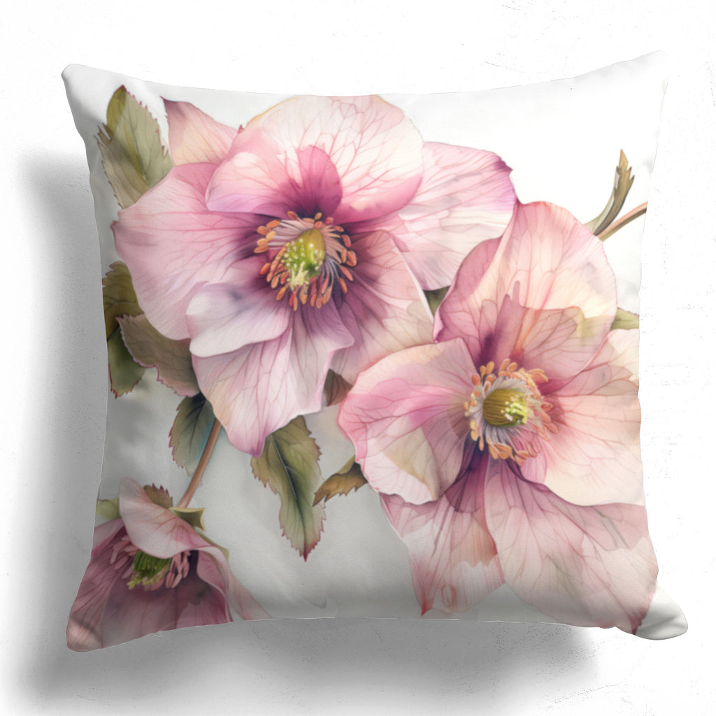 Floral Pillow Cover, Hellebore