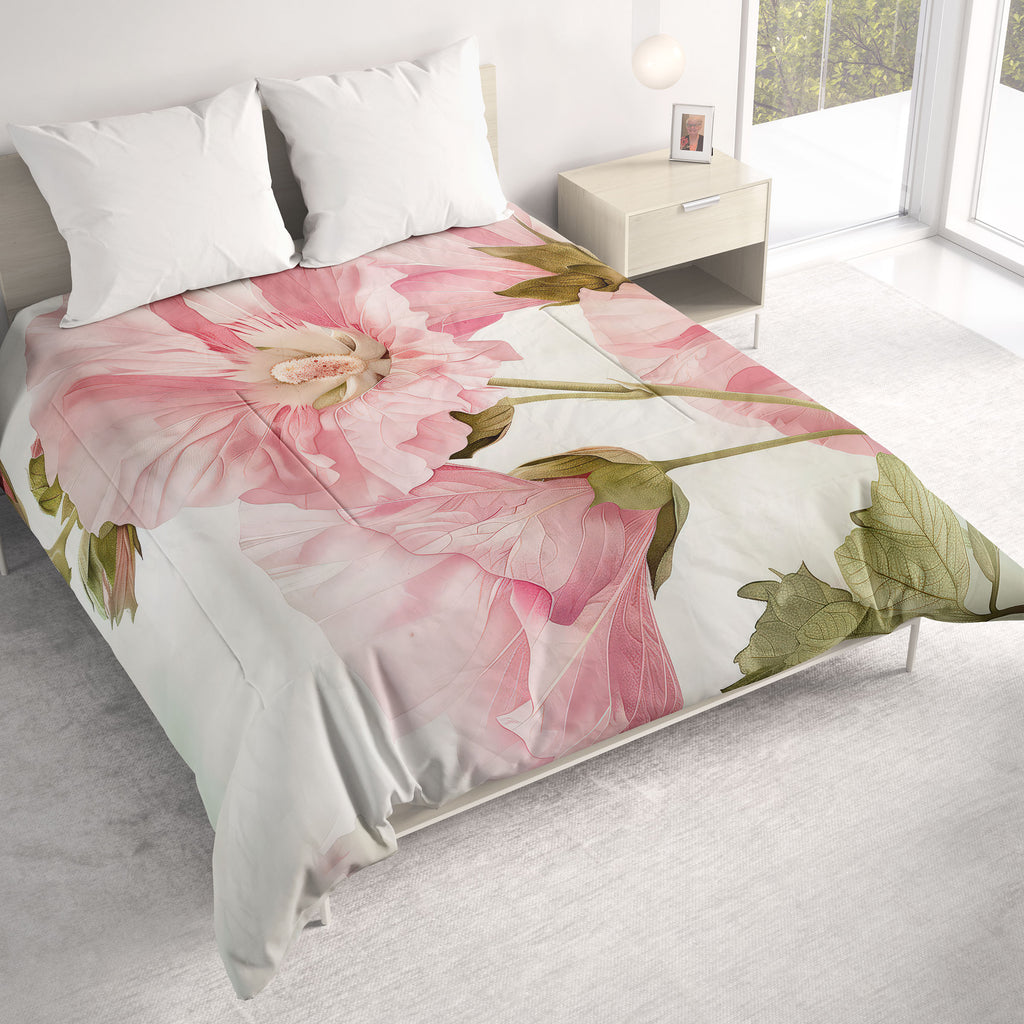Floral Comforter, Hollyhocks