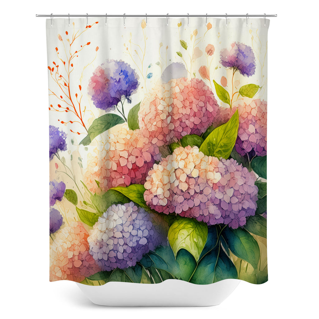 Floral Shower Curtain, Hydrangea