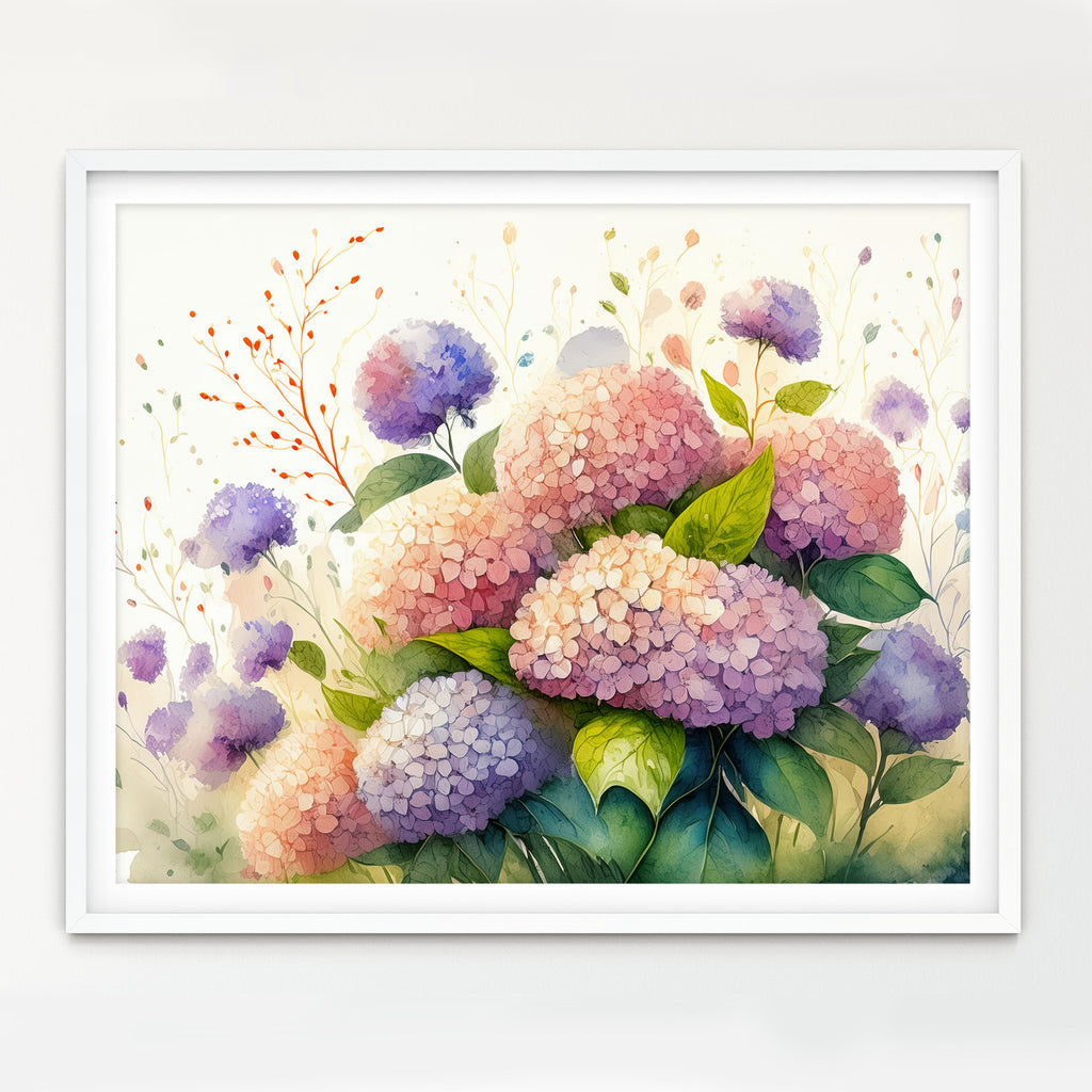 Floral Art Paper Print, Hydrangea