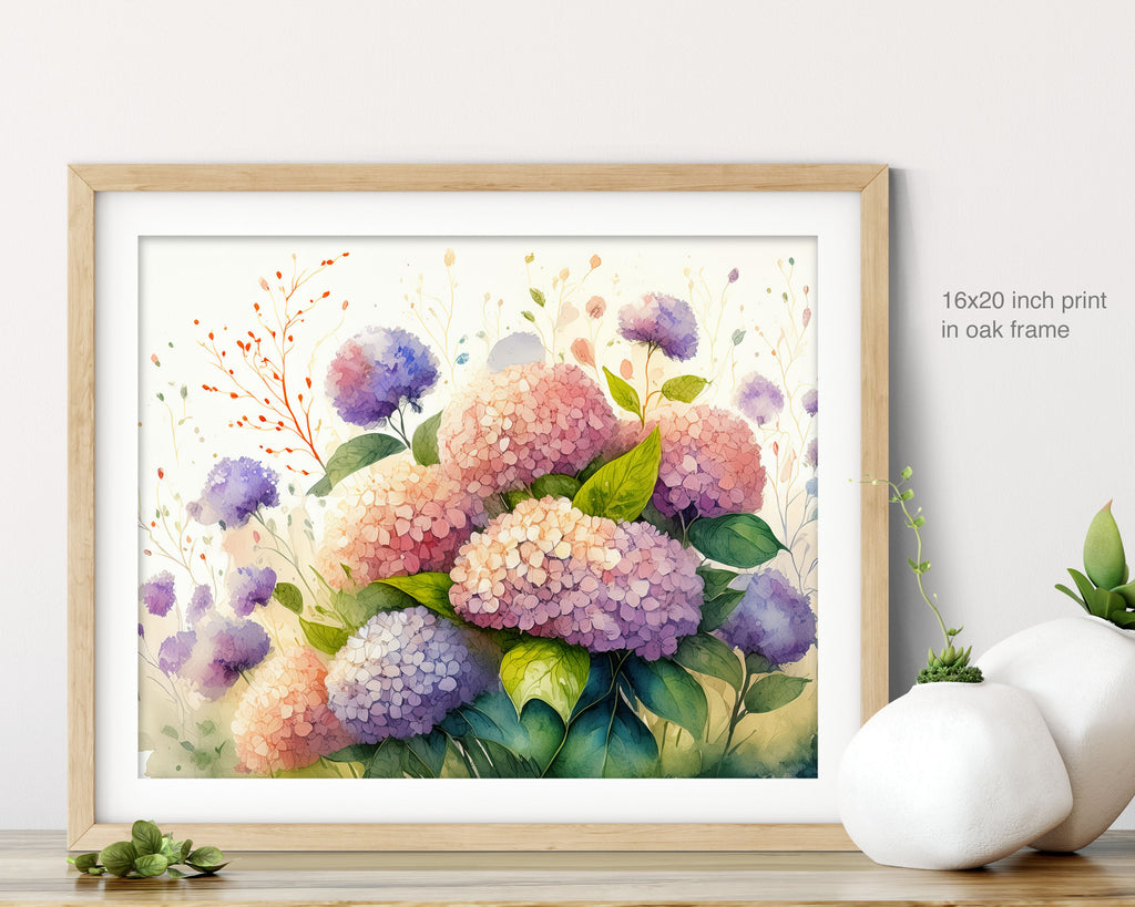 Floral Art Paper Print, Hydrangea