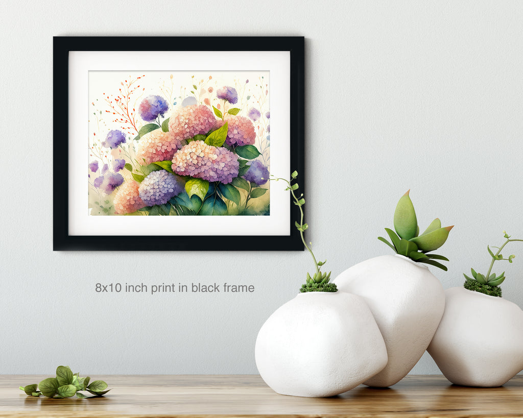 Floral Art Paper Print, Hydrangea