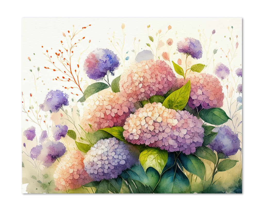 Floral Art Paper Print, Hydrangea