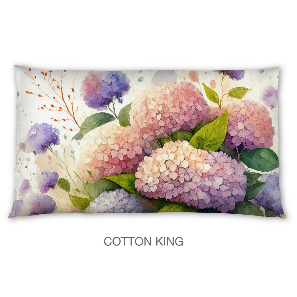 Floral Sham in Cotton or Polyester, Hydrangea