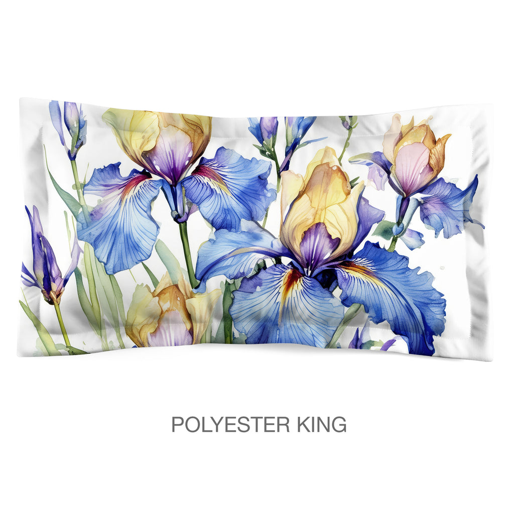 Floral Sham in Cotton or Polyester, Iris