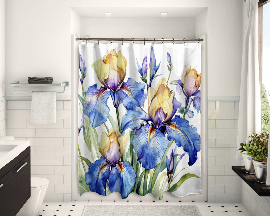 Floral Shower Curtain, Iris