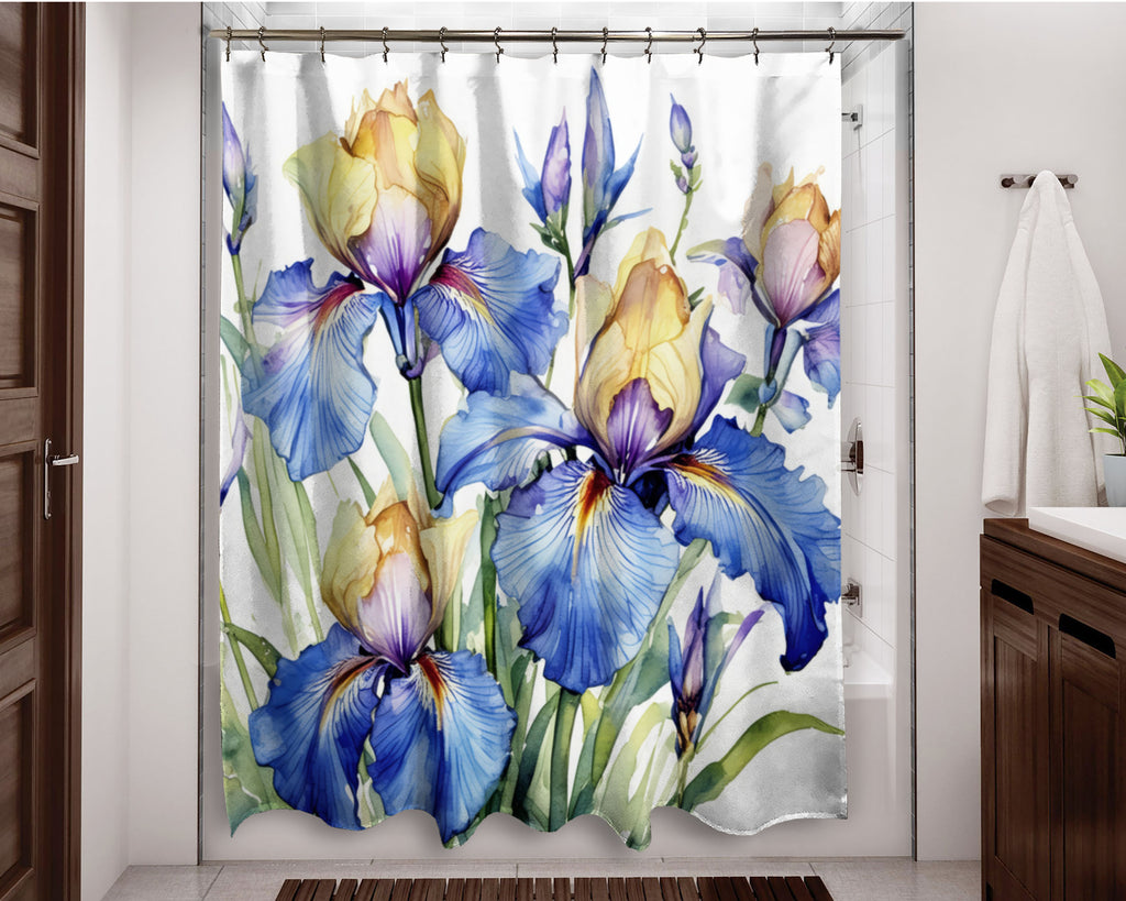Floral Shower Curtain, Iris