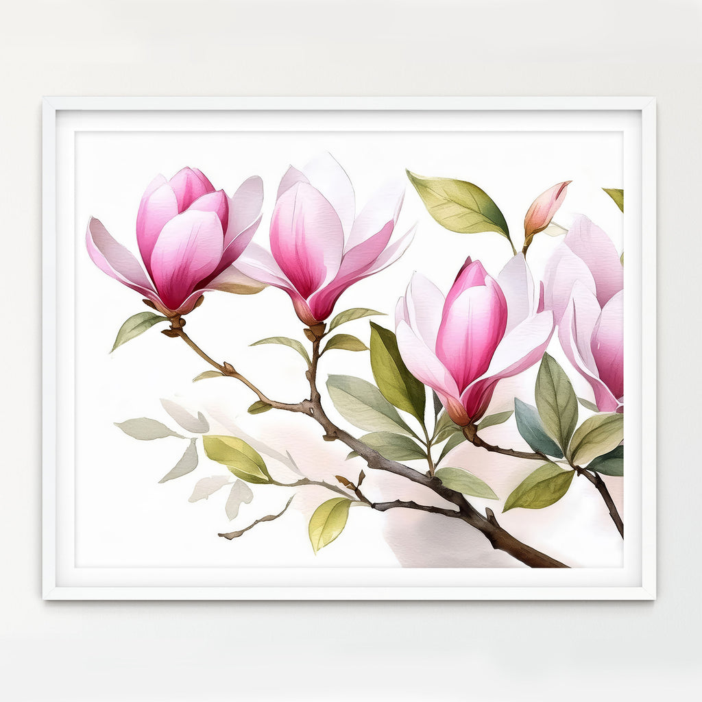 Floral Art Paper Print, Japanese Magnolia