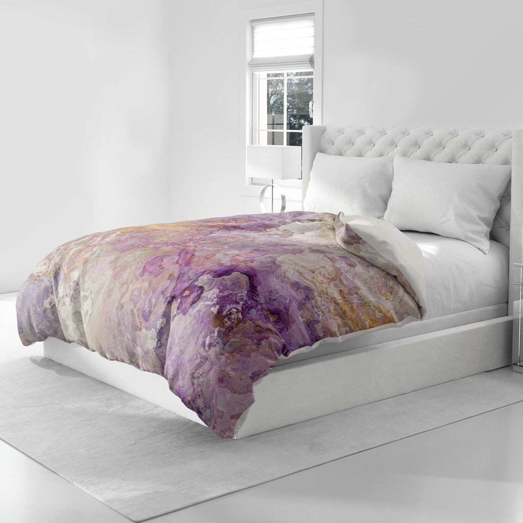 Abstract King, Queen or Twin Duvet Cover, Purple Abstract