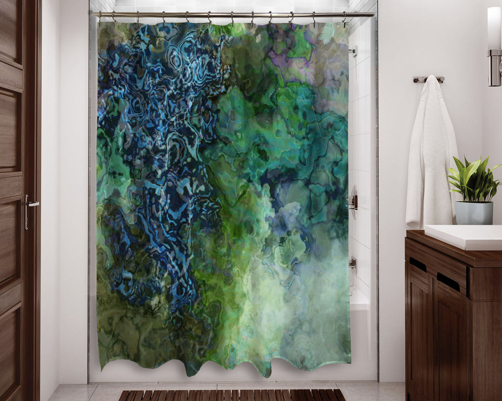 Abstract Shower Curtain, Lake Houston