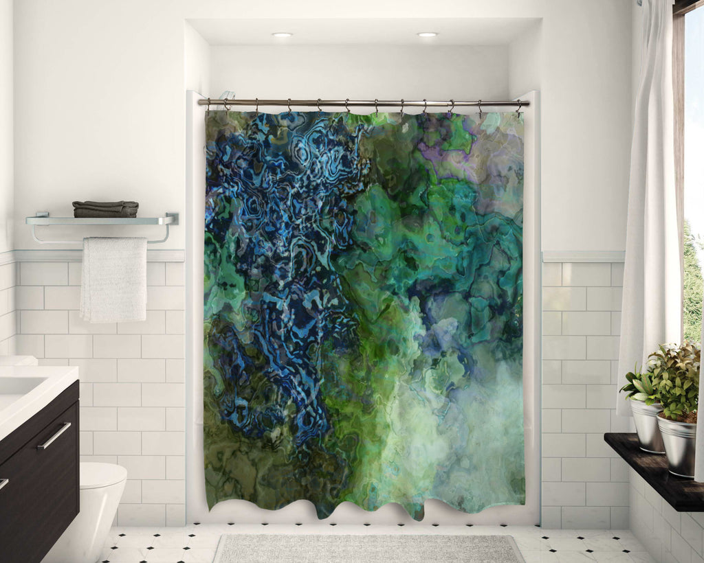 Abstract Shower Curtain, Lake Houston