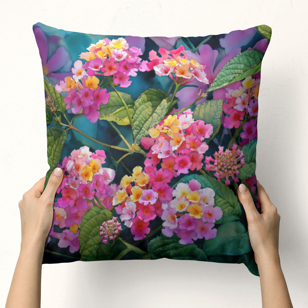 Floral Pillow Cover, Lantana
