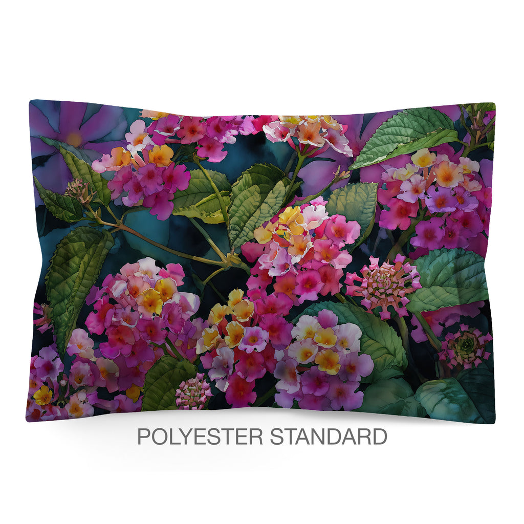 Floral Sham in Cotton or Polyester, Lantana