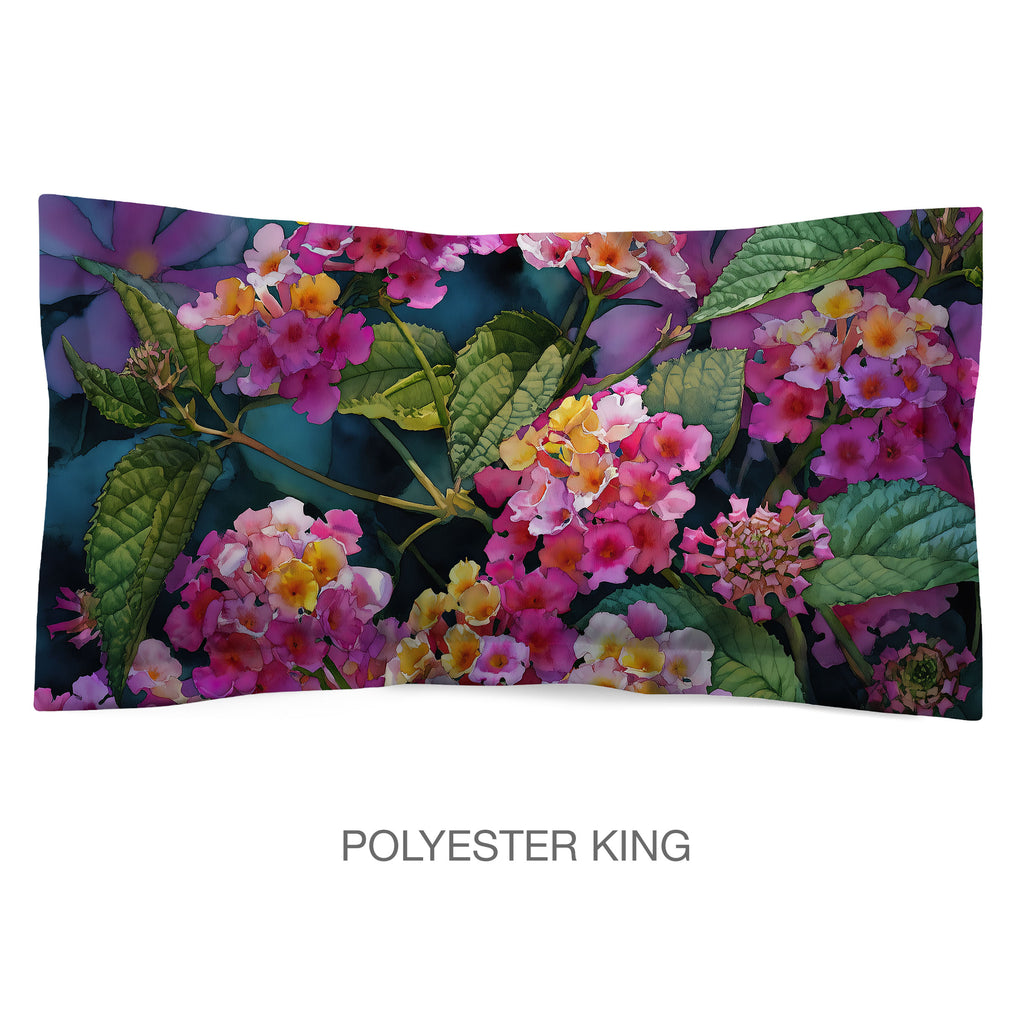 Floral Sham in Cotton or Polyester, Lantana