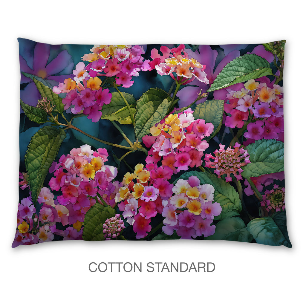 Floral Sham in Cotton or Polyester, Lantana