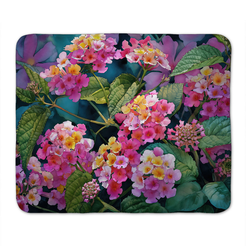 Floral Sherpa Fleece Throw, Lantana