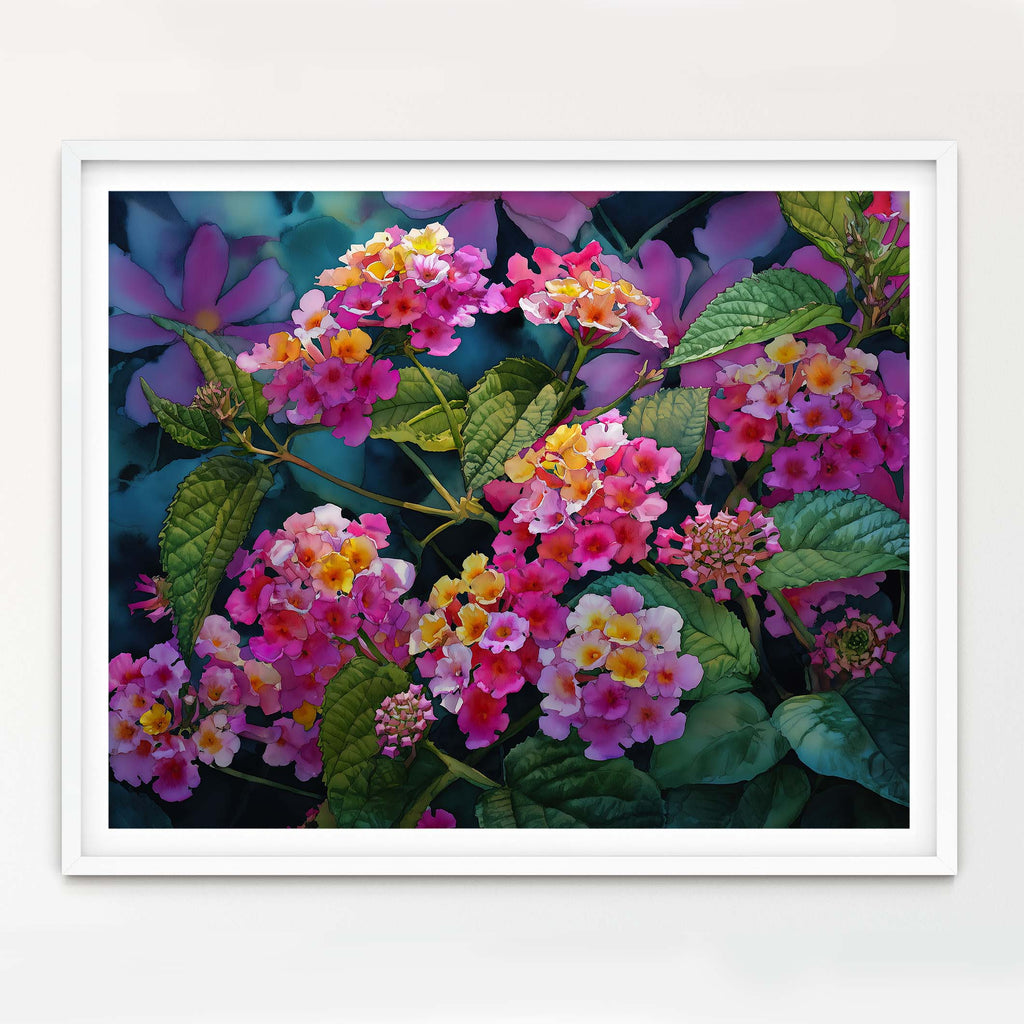 Floral Art Paper Print, Lantana
