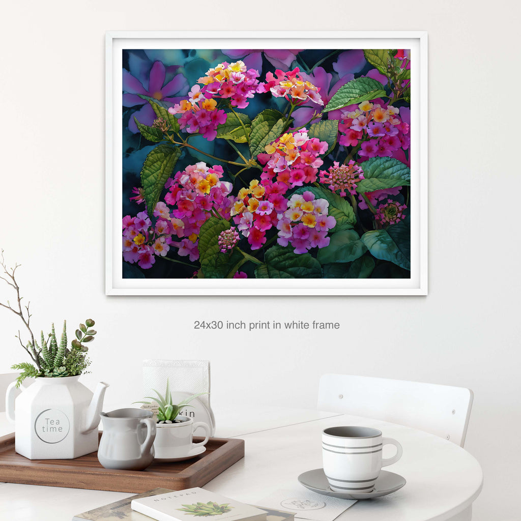 Floral Art Paper Print, Lantana