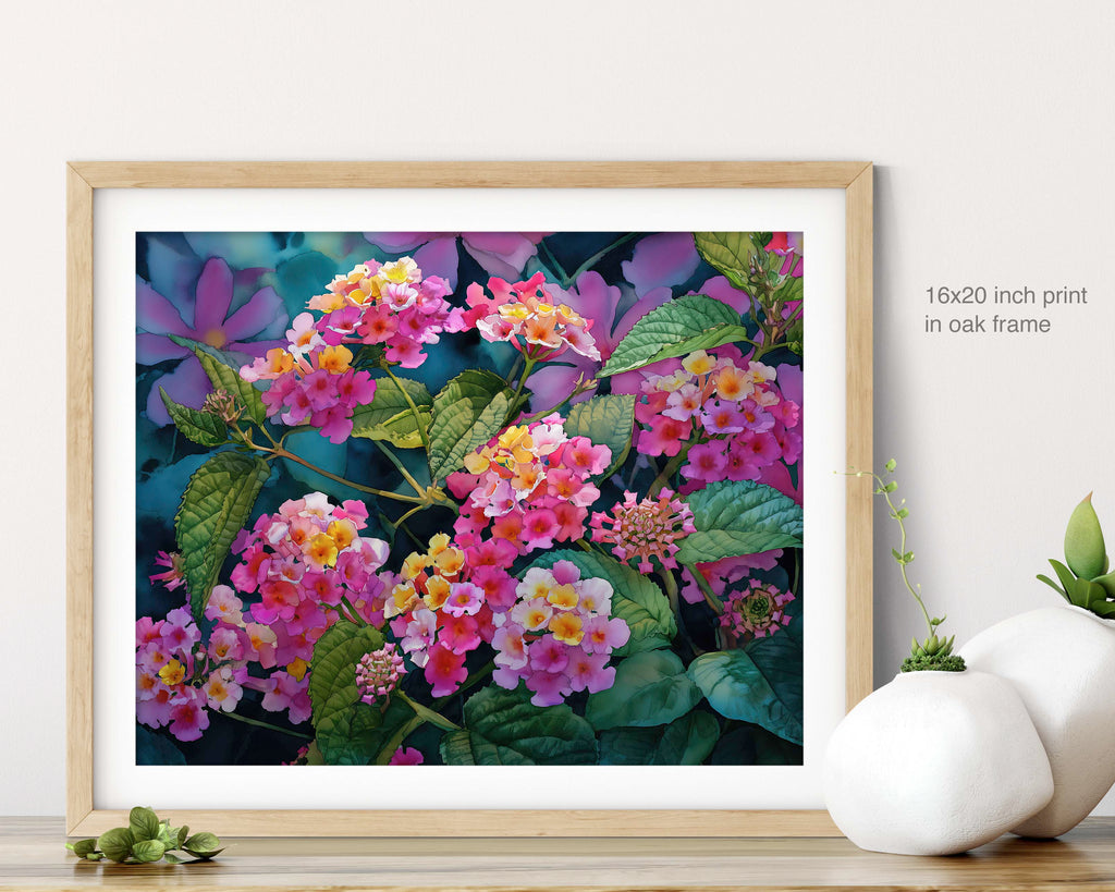Floral Art Paper Print, Lantana