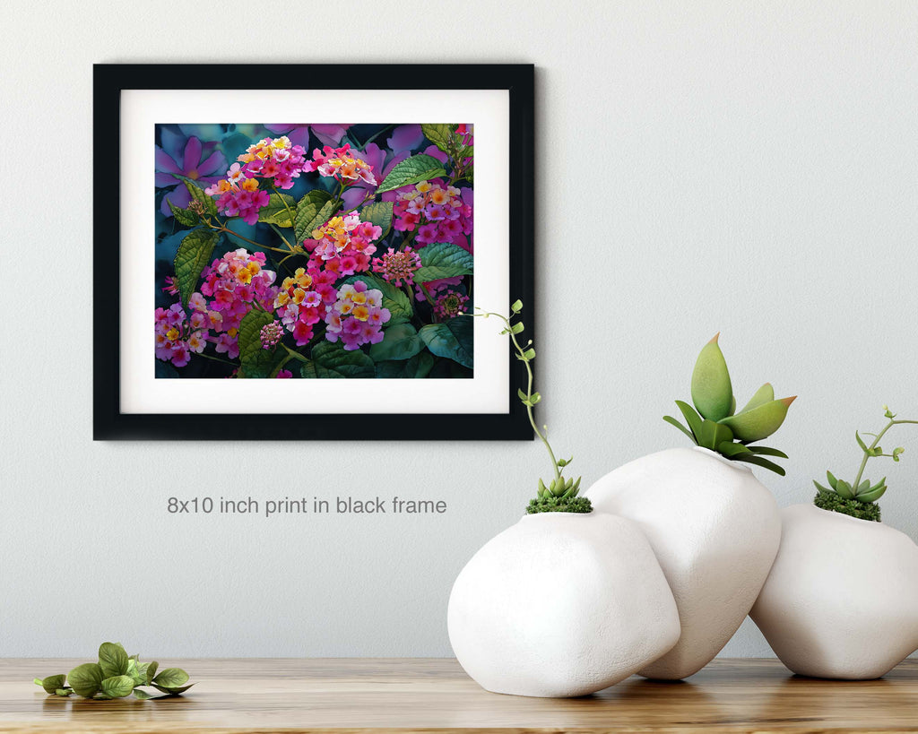 Floral Art Paper Print, Lantana