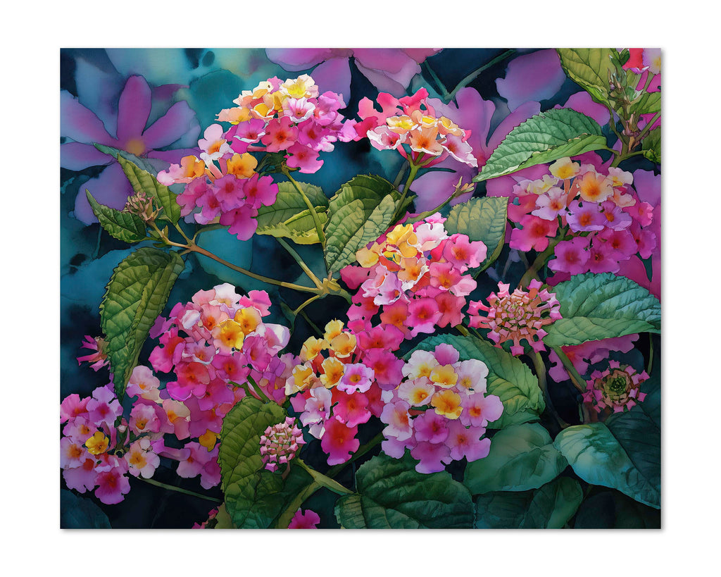 Floral Art Paper Print, Lantana