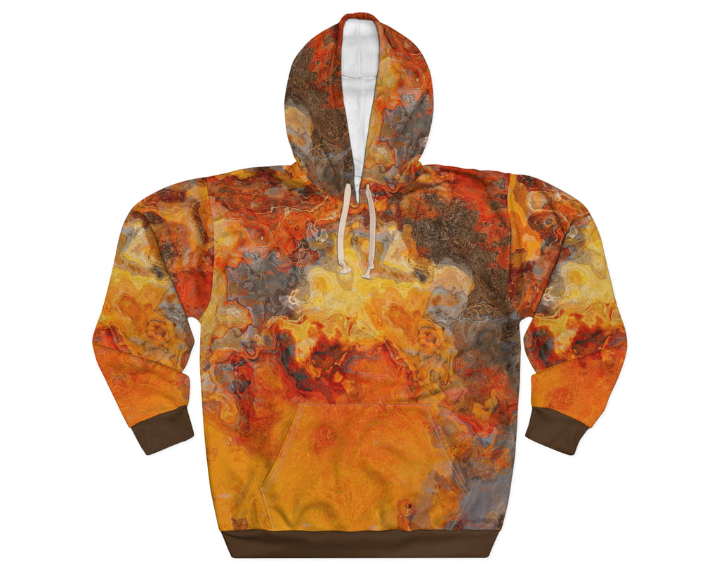 Abstract Art Fleece Pullover Hoodie, Contemporary Design, Unisex Sizes