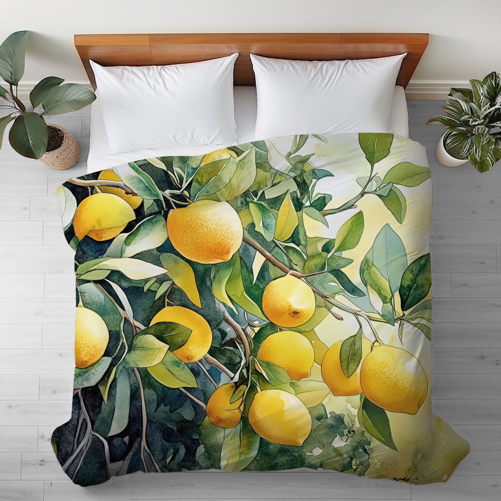 Floral Duvet Cover, Lemon Tree
