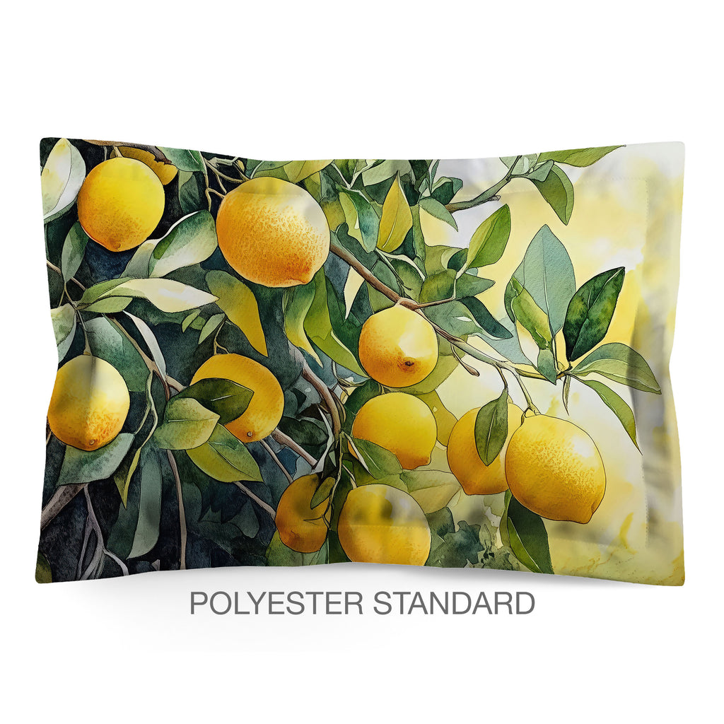 Floral Sham in Cotton or Polyester, Lemon Tree