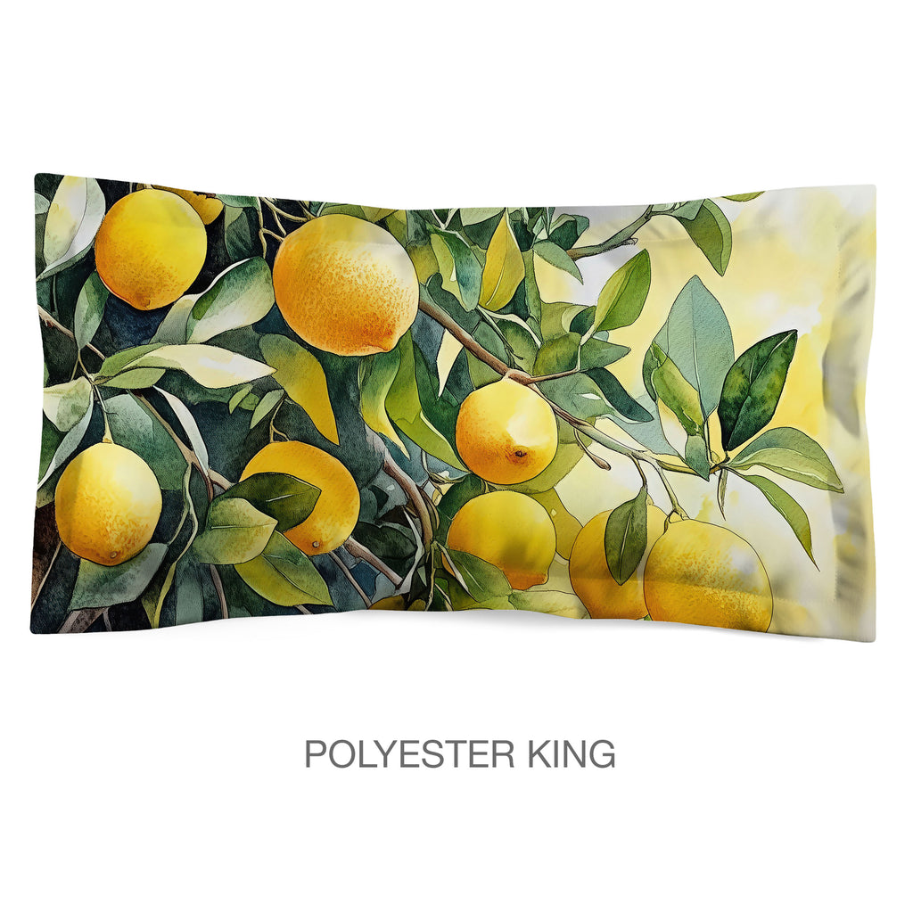 Floral Sham in Cotton or Polyester, Lemon Tree