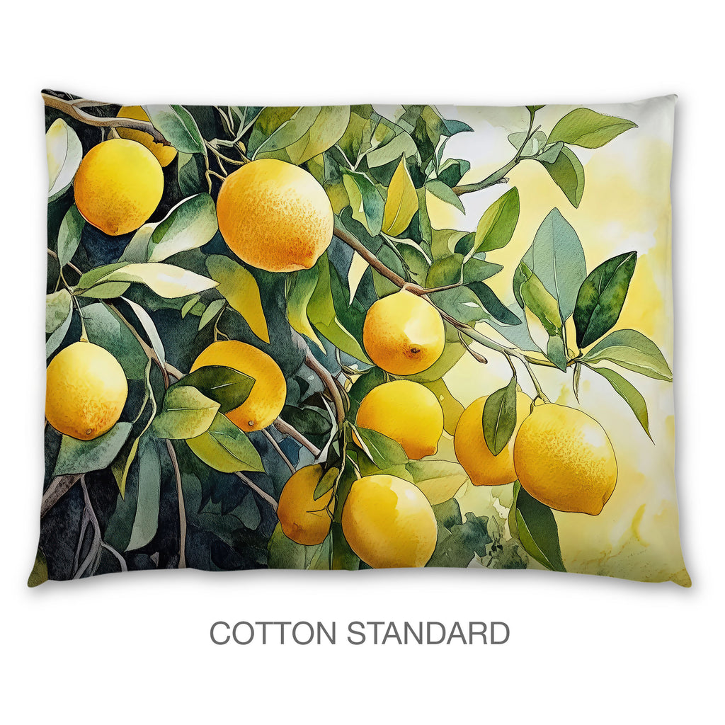Floral Sham in Cotton or Polyester, Lemon Tree