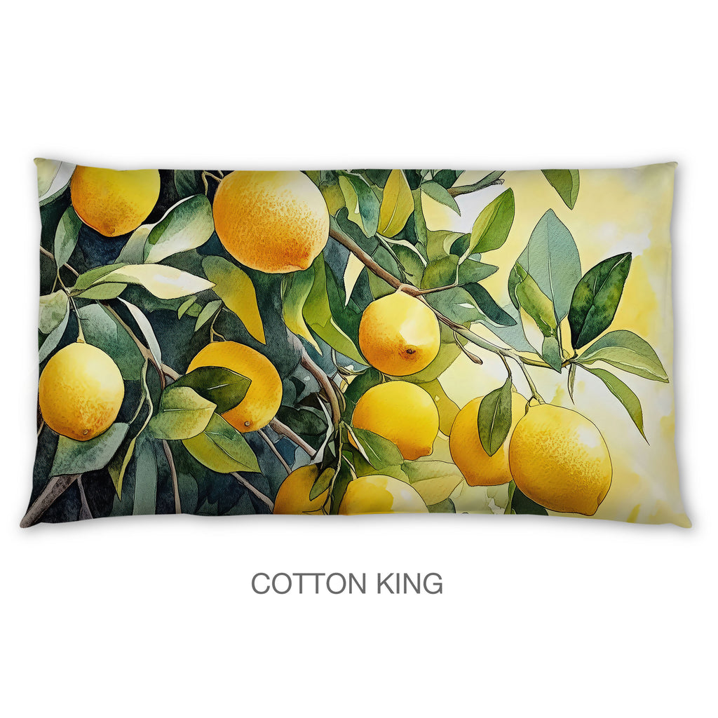 Floral Sham in Cotton or Polyester, Lemon Tree