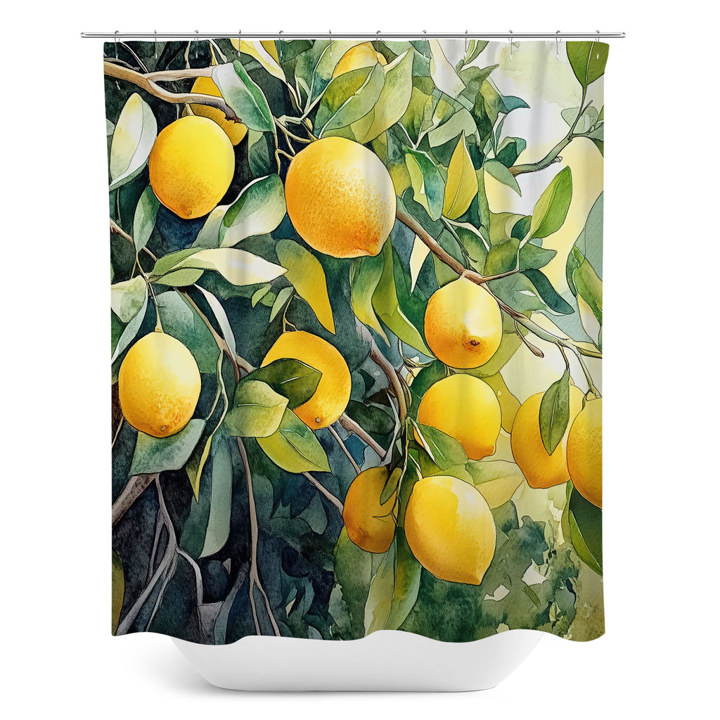 Floral Shower Curtain, Lemon Tree