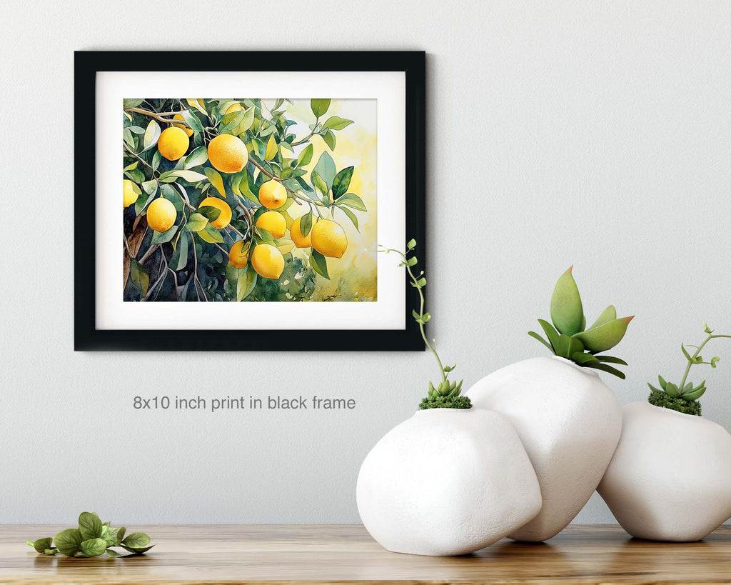 Floral Art Paper Print, Lemon Tree