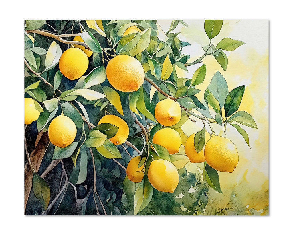 Floral Art Paper Print, Lemon Tree