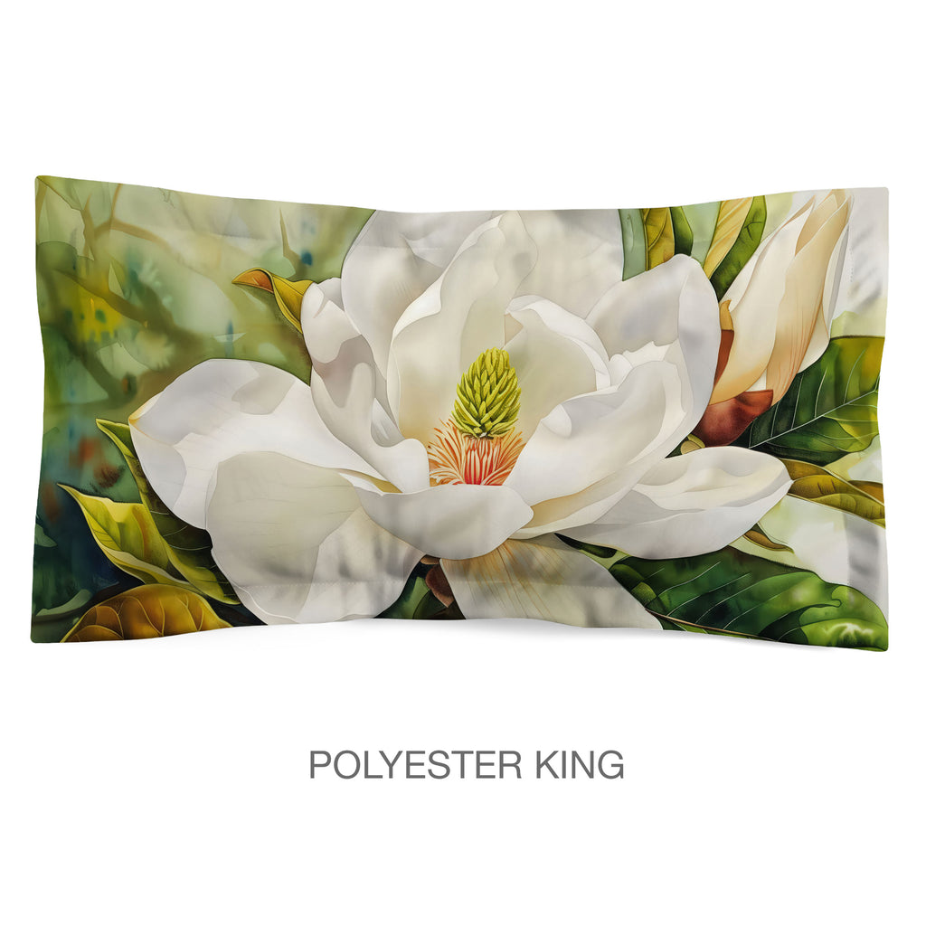 Floral Sham in Cotton or Polyester, Magnolia