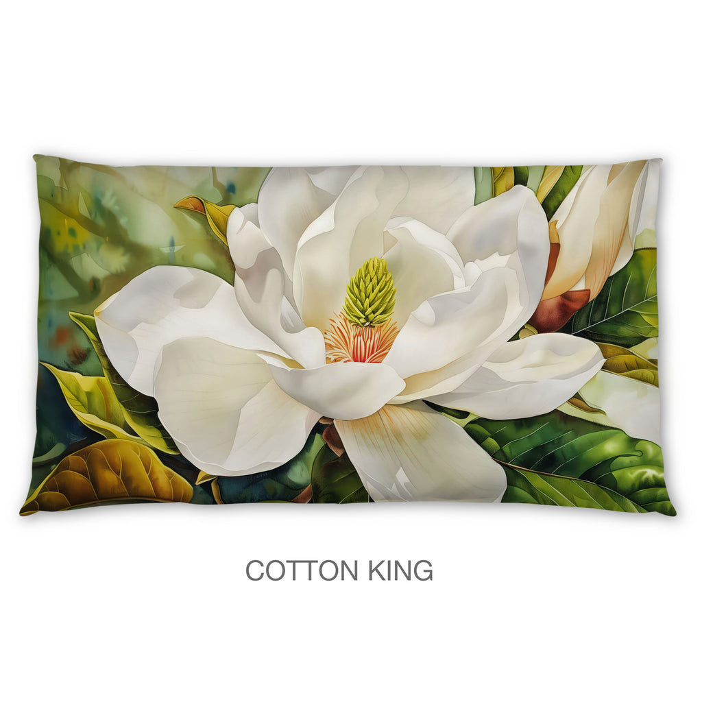 Floral Sham in Cotton or Polyester, Magnolia