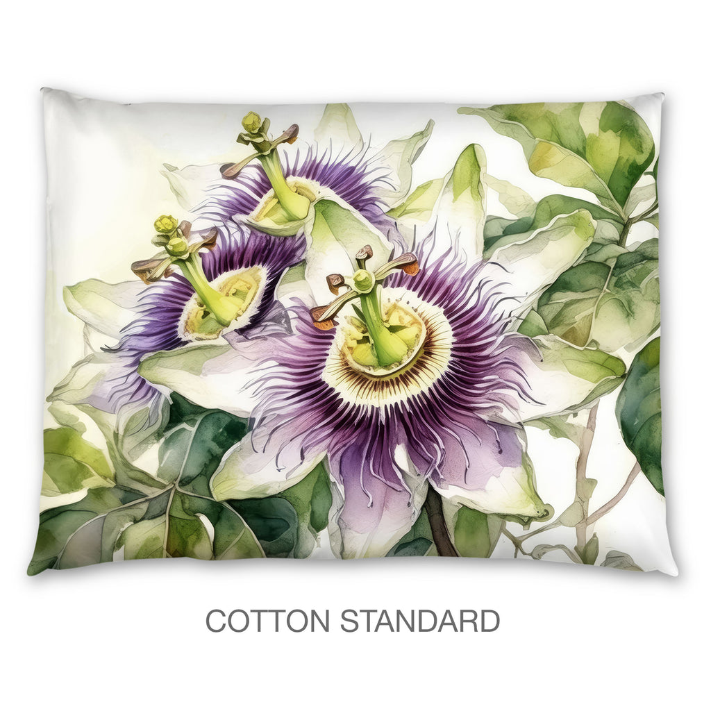Floral Sham in Cotton or Polyester, Passionflower